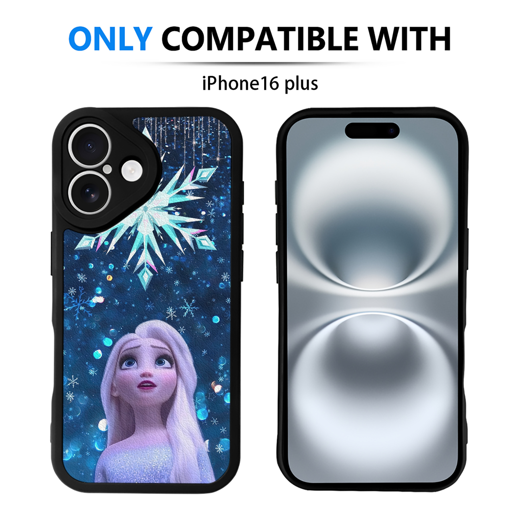 （画像用） アナと雪の女王 アンナ エルサ Frozen Anna Elsa 【iPhone 16シリーズ対応】シリコンスマホケース（レザー調） 材質：シリコン